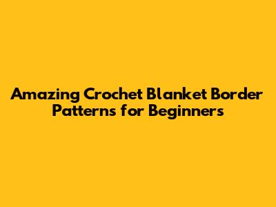 Amazing Crochet Blanket Border Patterns for Beginners