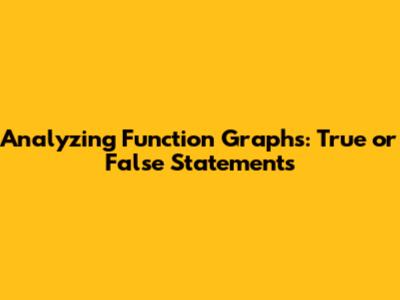 Analyzing Function Graphs: True or False Statements