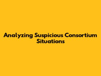Analyzing Suspicious Consortium Situations