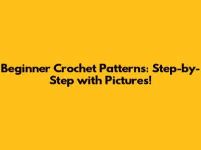 Beginner Crochet Patterns: Step-by-Step with Pictures!