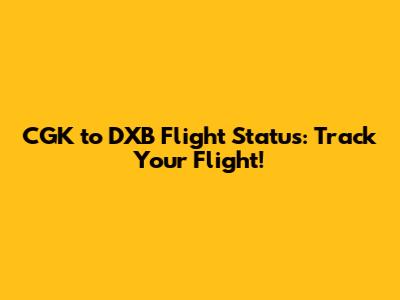 CGK to DXB Flight Status: Track Your Flight!