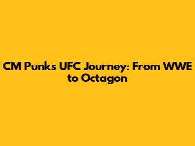 CM Punk's UFC Journey: From WWE to Octagon