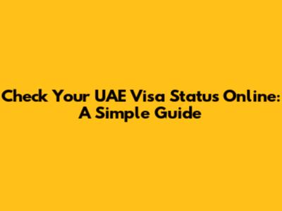 Check Your UAE Visa Status Online: A Simple Guide