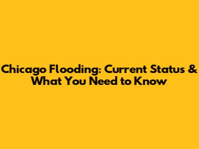 Chicago Flooding: Current Status & What You Need to Know