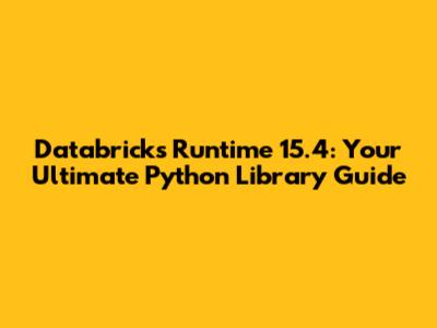 Databricks Runtime 15.4: Your Ultimate Python Library Guide