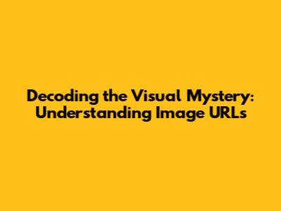 Decoding the Visual Mystery: Understanding Image URLs