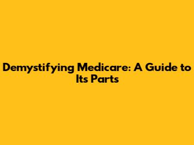 Demystifying Medicare: A Guide to Its Parts