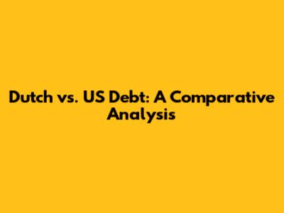 Dutch vs. US Debt: A Comparative Analysis