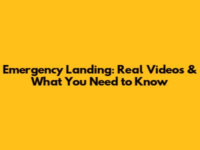 Emergency Landing: Real Videos & What You Need to Know