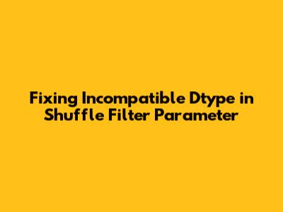 Fixing Incompatible Dtype in Shuffle Filter Parameter