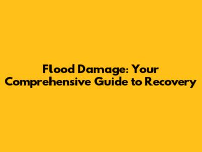 Flood Damage: Your Comprehensive Guide to Recovery