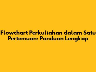 Flowchart Perkuliahan dalam Satu Pertemuan: Panduan Lengkap
