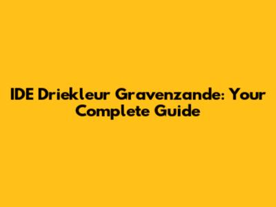 IDE Driekleur Gravenzande: Your Complete Guide