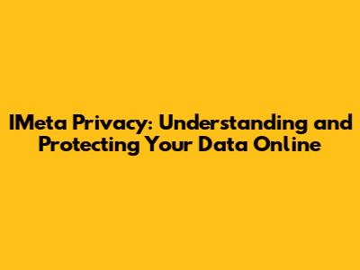 IMeta Privacy: Understanding and Protecting Your Data Online