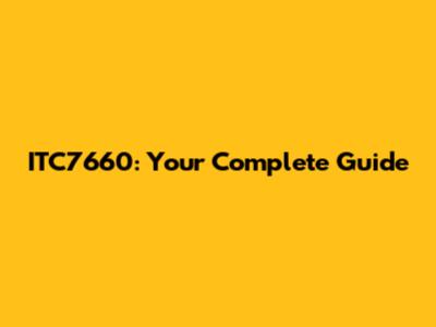 ITC7660: Your Complete Guide