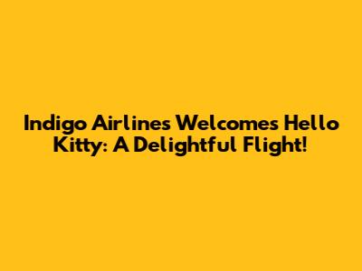 Indigo Airlines Welcomes Hello Kitty: A Delightful Flight!