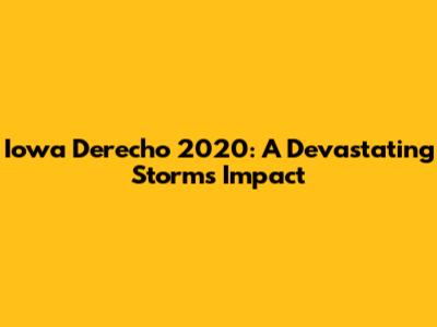 Iowa Derecho 2020: A Devastating Storm's Impact