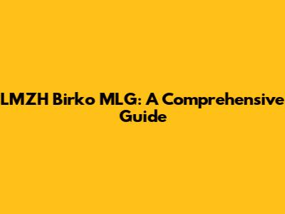 LMZH Birko MLG: A Comprehensive Guide