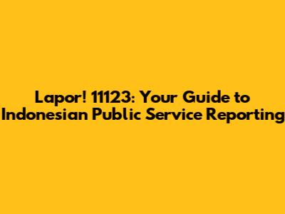 Lapor! 11123: Your Guide to Indonesian Public Service Reporting