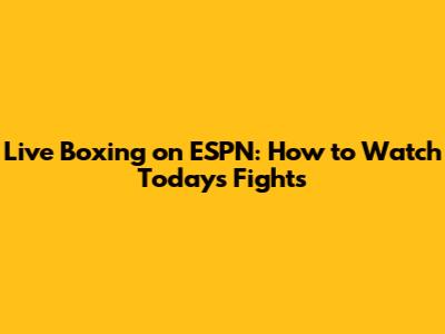 Live Boxing on ESPN: How to Watch Today's Fights
