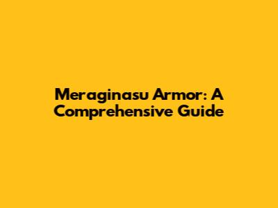 Meraginasu Armor: A Comprehensive Guide