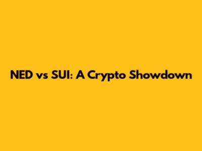 NED vs SUI: A Crypto Showdown