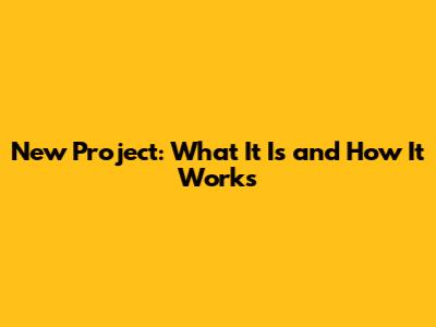 New Project: What It Is and How It Works