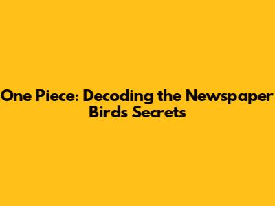 One Piece: Decoding the Newspaper Bird's Secrets