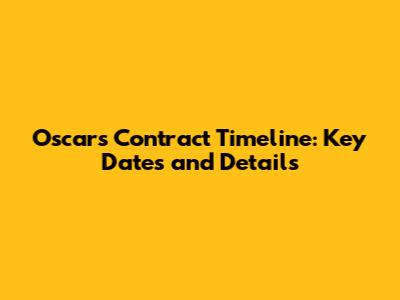 Oscar's Contract Timeline: Key Dates and Details