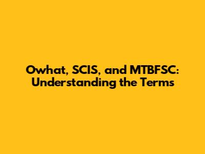 Owhat, SCIS, and MTBFSC: Understanding the Terms