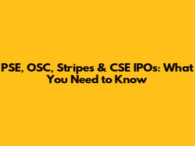 PSE, OSC, Stripes & CSE IPOs: What You Need to Know
