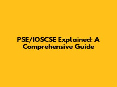 PSE/IOSCSE Explained: A Comprehensive Guide