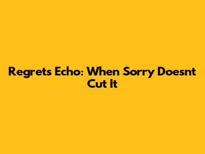 Regret's Echo: When Sorry Doesn't Cut It