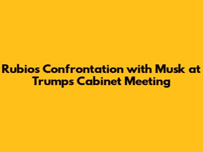 Rubio's Confrontation with Musk at Trump's Cabinet Meeting