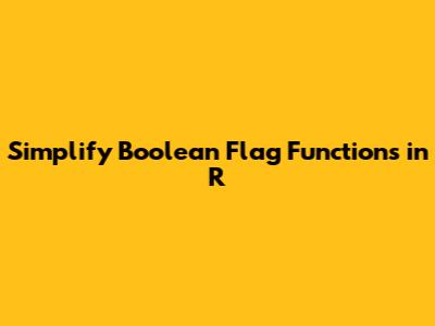 Simplify Boolean Flag Functions in R