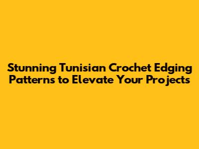 Stunning Tunisian Crochet Edging Patterns to Elevate Your Projects