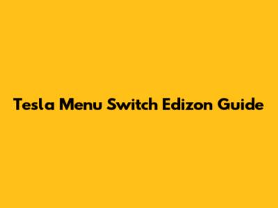 Tesla Menu Switch Edizon Guide