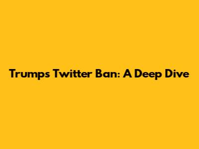Trump's Twitter Ban: A Deep Dive
