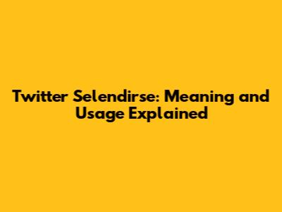 Twitter Selendirse: Meaning and Usage Explained
