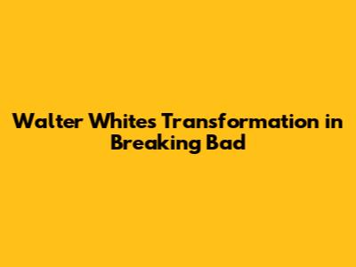 Walter White's Transformation in Breaking Bad