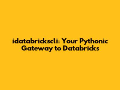 idatabrickscli: Your Pythonic Gateway to Databricks