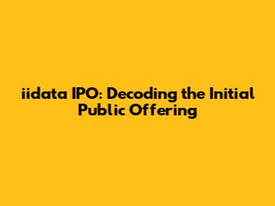 iidata IPO: Decoding the Initial Public Offering